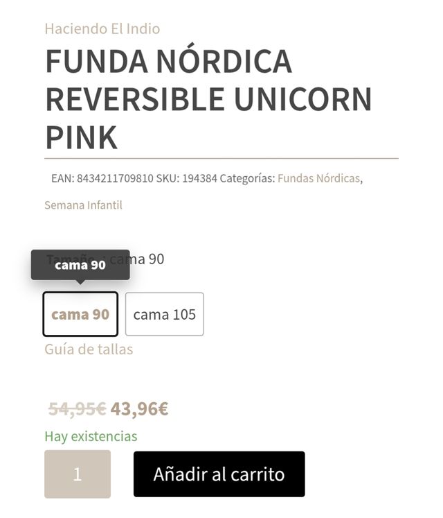 Funda nórdica Haciendo el Indio cama90cm