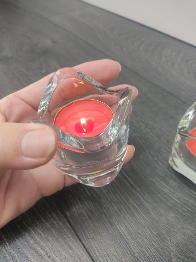 2 Portavelas cristal