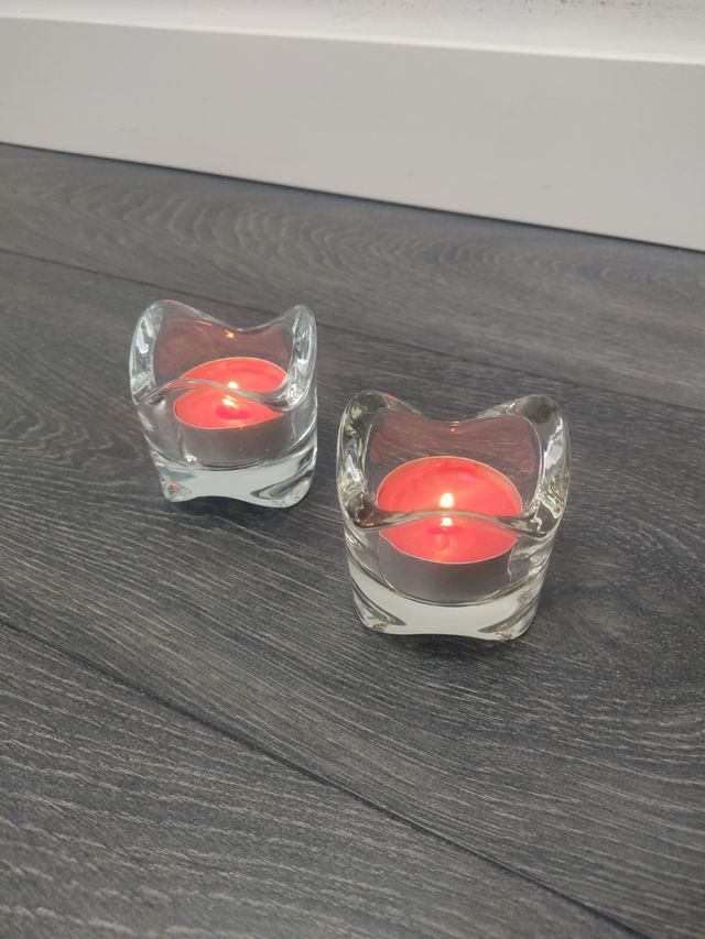 2 Portavelas cristal