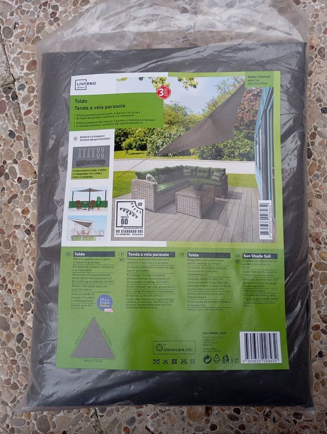 Toldo vela parasol Antracita