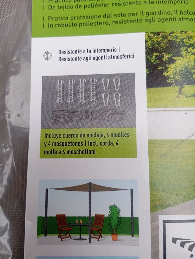 Toldo vela parasol Antracita