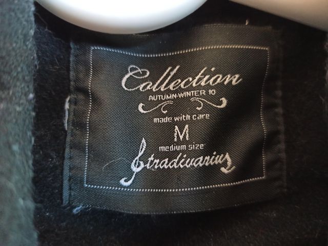 Abrigo de paño t. M Stradivarius negro mujer
