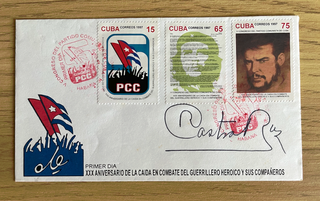 FDC Cuba 1997 firmado por Raúl Castro – Raro