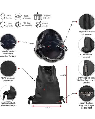 Mochila unisex de cuero