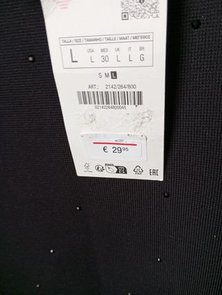 Vestido zara negro nuevo etiqueta tal. L