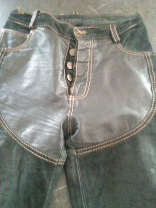 Pantalon vaquero ante y piel T.40