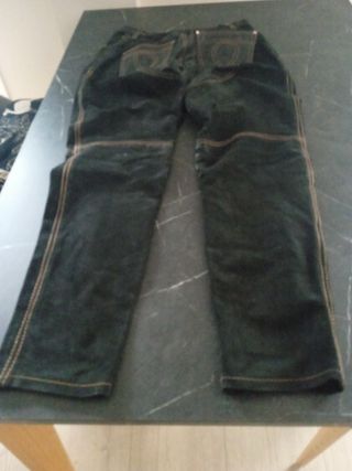 Pantalon vaquero ante y piel T.40