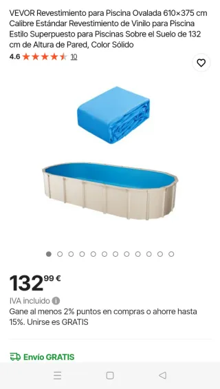 ¡OFERTA! Piscina Acero GRANDE 610x375x122