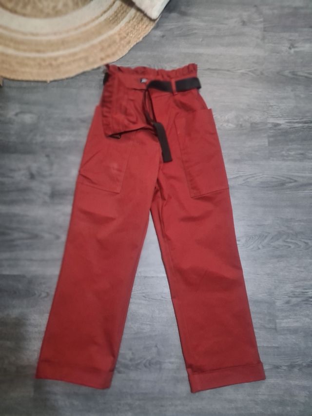 Pantalón recto sarga