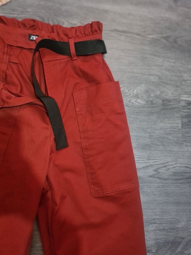 Pantalón recto sarga