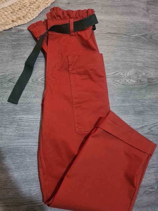 Pantalón recto sarga