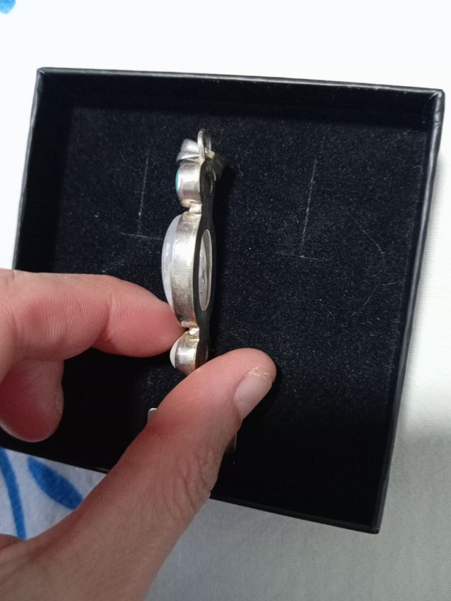 Colgante piedra luna,turquesa y perla