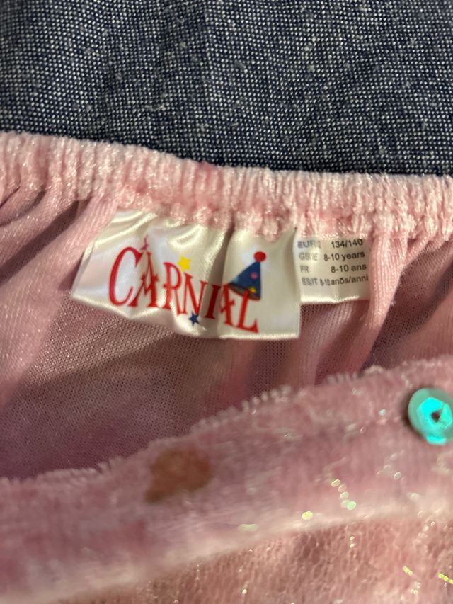 Vestido princesa terciopelo rosa 8 10 años