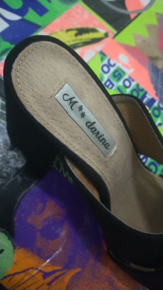Zapatos taco ancho t37 marca m darina