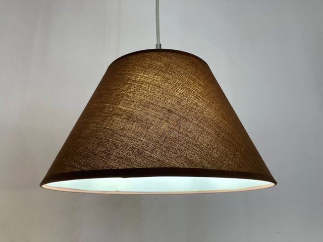 Lampadario paralume tessuto marrone