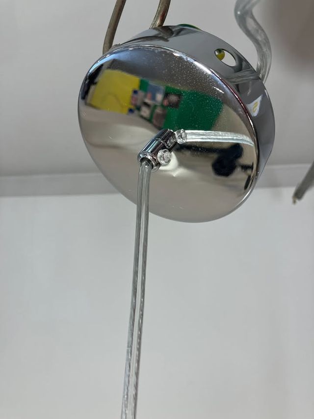 Lampadario paralume tessuto marrone