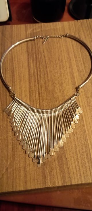 Collar choquer mujer plateado 