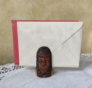 Antico oggetto in legno portadocumenti