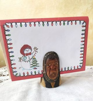 Antico oggetto in legno portadocumenti