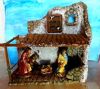 Pesebre artesanal palomar portal Belén de Navidad