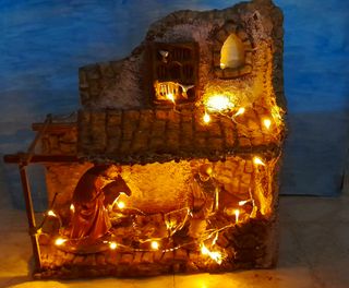 Pesebre artesanal palomar portal Belén de Navidad