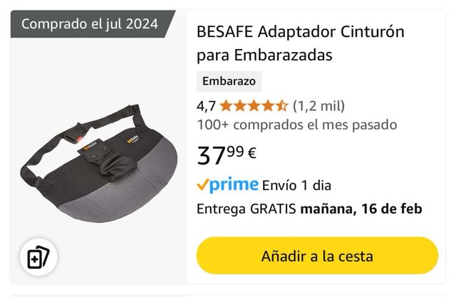 Cinturon seguridad embarazadas Besafe