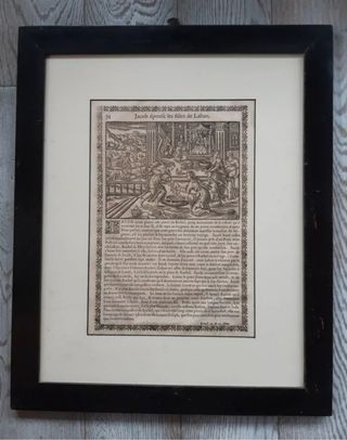 Antica stampa con cornice nera del 1800