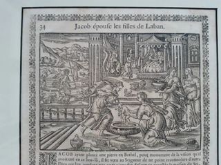 Antica stampa con cornice nera del 1800