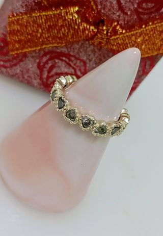 Anillo Plata de ley y circonitas. 