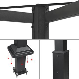 Pérgola Autoportante con Techo Retráctil 3x3m,