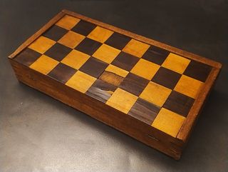 Scacchiera vintage anni 30 legno massello radica