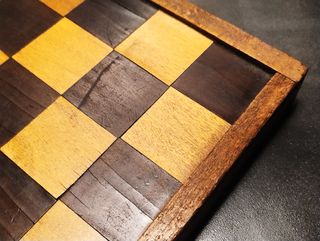 Scacchiera vintage anni 30 legno massello radica