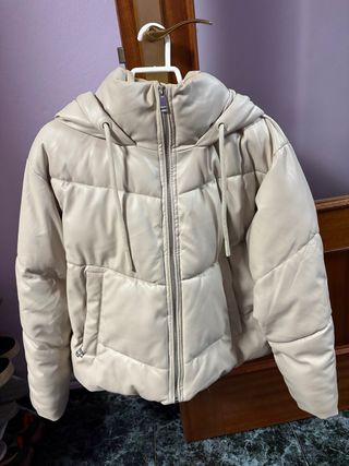 Chaqueta acolchada de piel