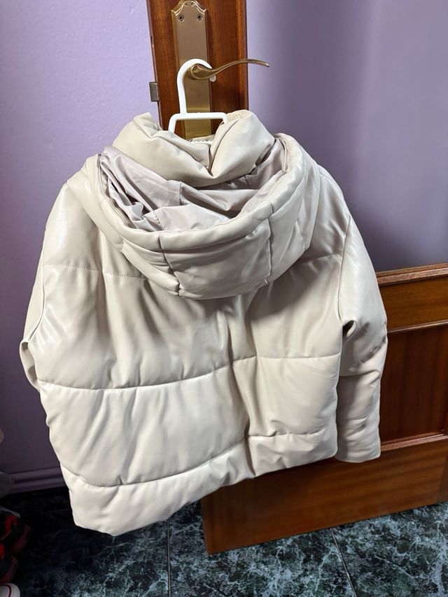 Chaqueta acolchada de piel