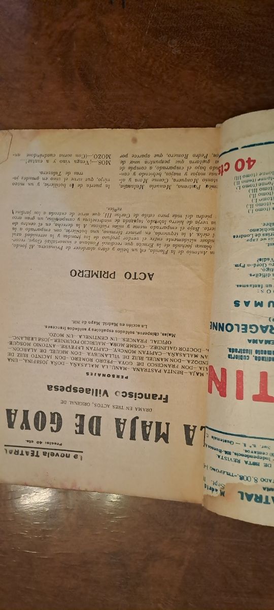 Libretos de teatro antiguos años 20