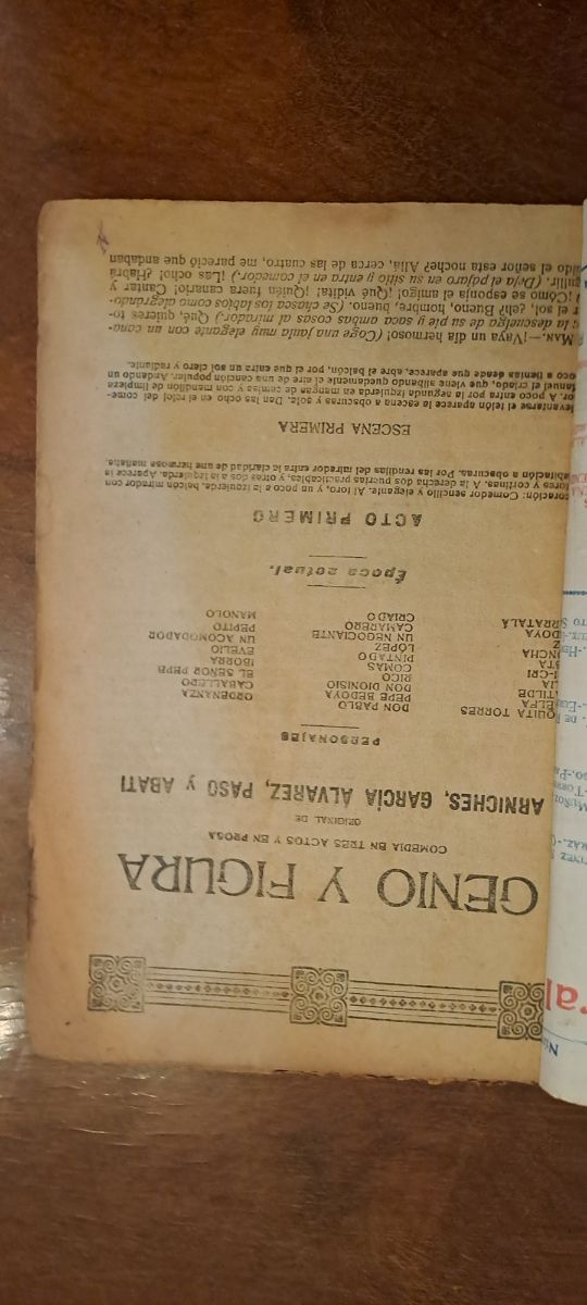 Libretos de teatro antiguos años 20