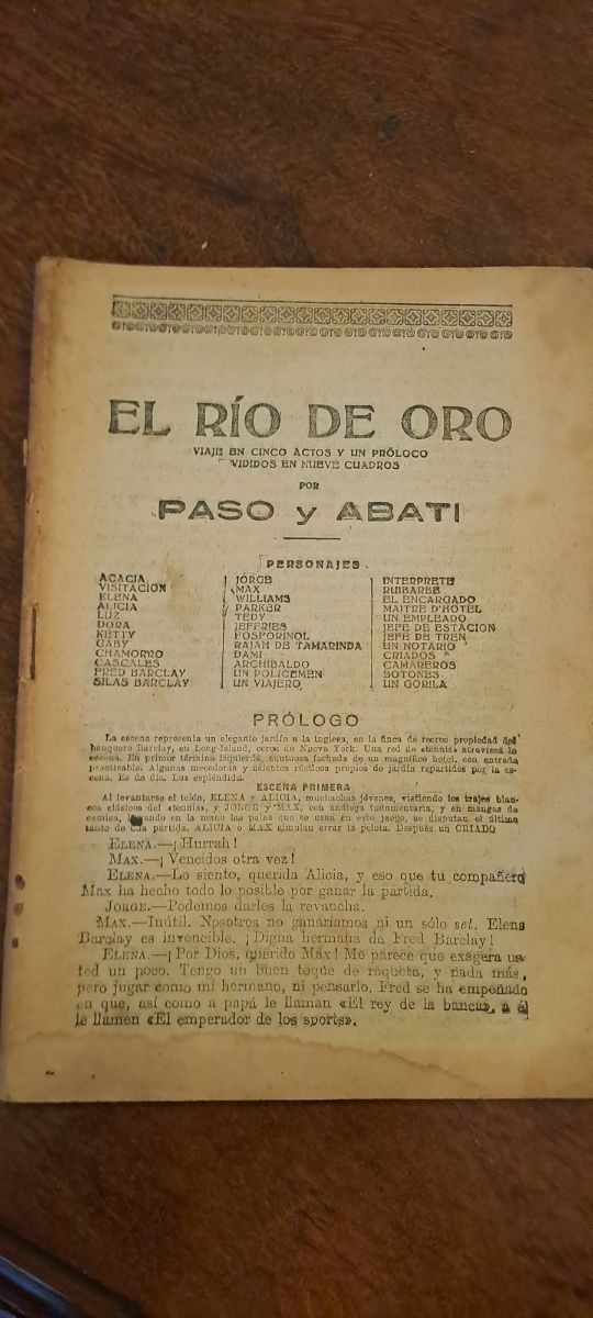 Libretos de teatro antiguos años 20