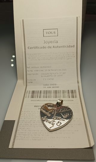 TOUS colgante corazón XL  plata 925