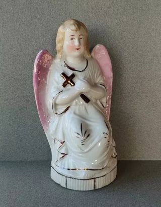 Antico angelo in biscuit lucido