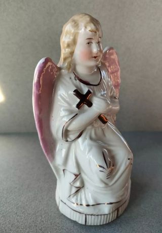 Antico angelo in biscuit lucido