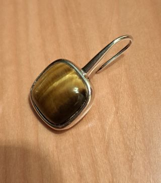 Pendientes colgantes plata y ámbar