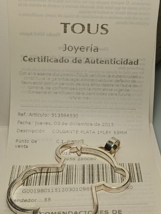TOUS COLGANTE XL PLATA 925