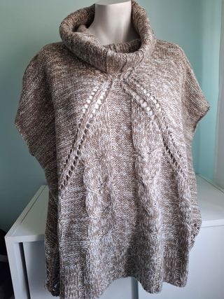 Poncho Jersey sin mangas nuevo, talla L