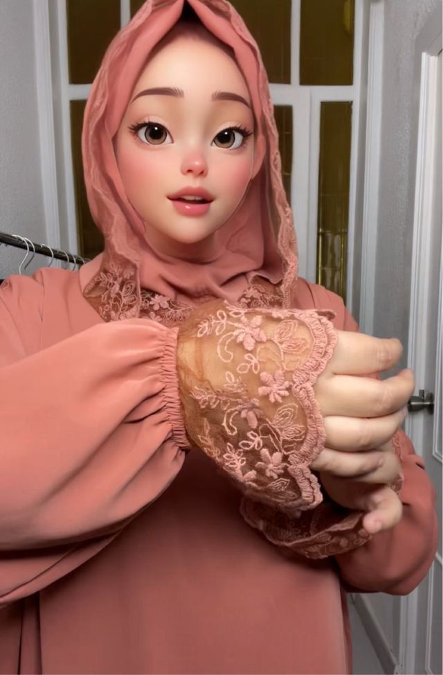 Abaya de rezo con encaje