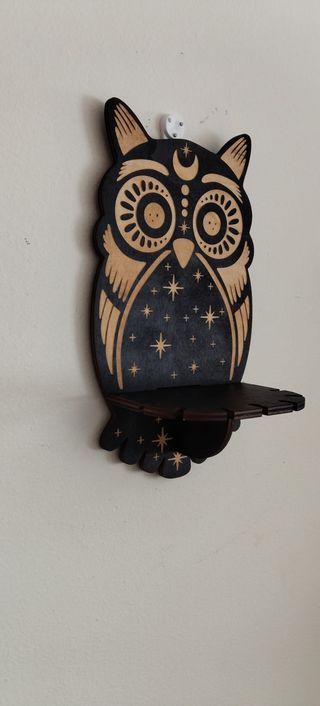 Mini estantería de madera Búho