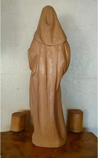 Madonna col Bambino legno naturale