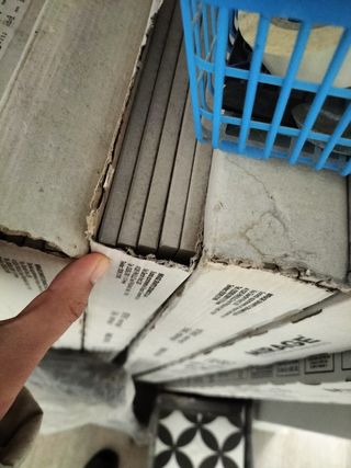 9 Cajas de Baldosa Porcela. Tipo madera