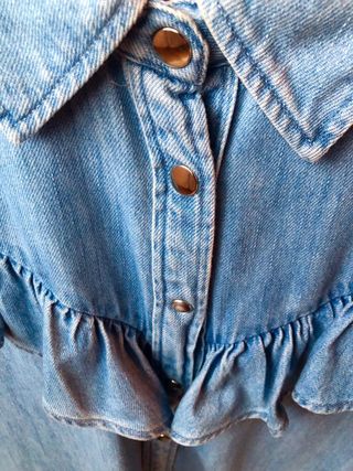 Camisa denim volantes Zara