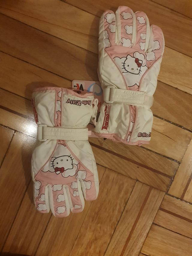 Guantes esqui Hello kitty nuevos, de 8 a 10 años