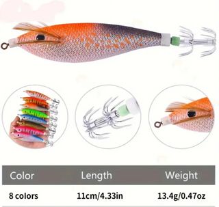 8pcs de señuelos jigging de calamar 